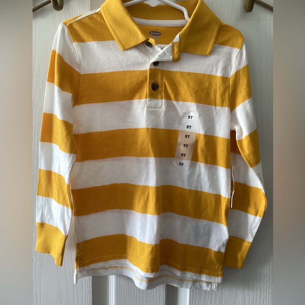 Old Navy Yellow and White Striped Shirt - Picture 5 of 5
